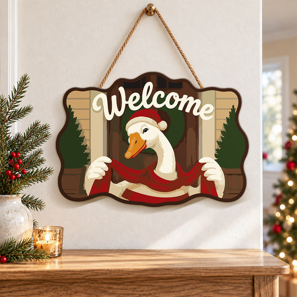 Festive door welcome paint by numbers door hanger as indoor wall decor