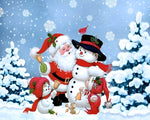 Festive father snowmen and robins cross stitch kit for beginners