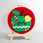 Festive green apple punch needle kit for beginners