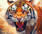 Fierce roaring tiger paint by numbers kit for beginners