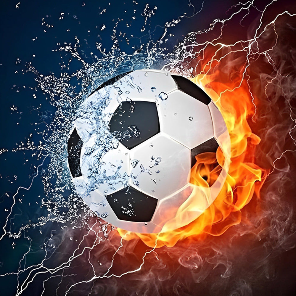 Fire and ice football paint by numbers kit for beginners