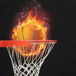 Flaming basketball hoop cross stitch kit for beginners