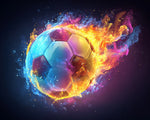 Flaming football paint by numbers kit for beginners