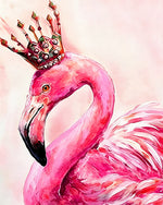 Flamingo with crown cross stitch kit for beginners