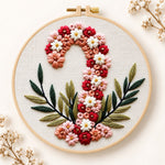 Floral candy cane design embroidery kit