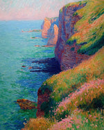 Floral coastal cliffs cross stitch kit for beginners