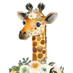 Floral crown giraffe cross stitch kit for beginners