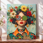 Floral fashion muse pearl diamond painting kit for beginners