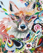 Floral fox cross stitch kit for beginners