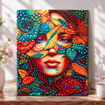 Floral mask portrait pearl diamond painting kit for beginners