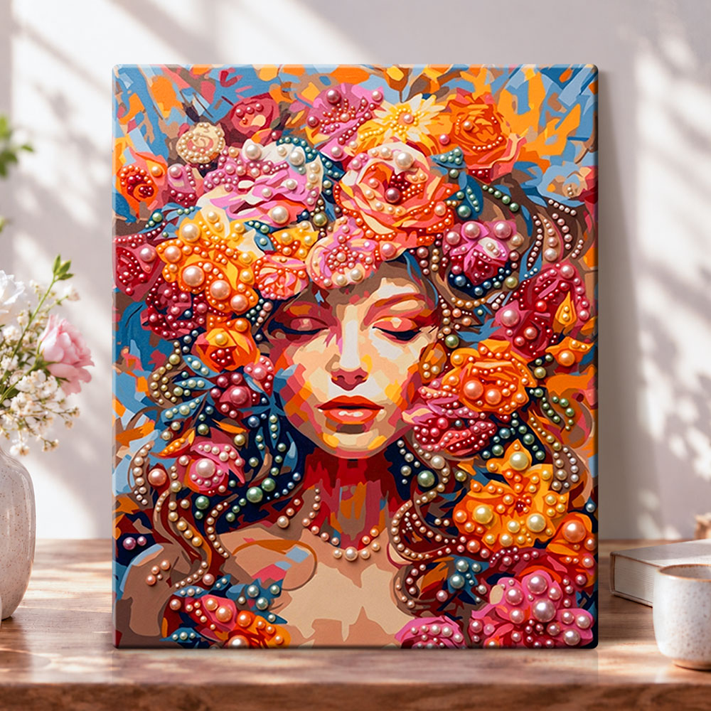 Floral pearl dream pearl diamond painting kit for beginners