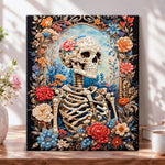 Floral skeleton beauty pearl diamond painting kit for beginners