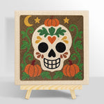 Floral sugar skull punch needle kit for beginners