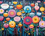 Folk art sunflower meadow paint by numbers kit for beginners