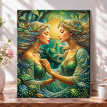Forest twin fairies pearl diamond painting kit for beginners