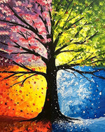Four seasons tree cross stitch kit for beginners