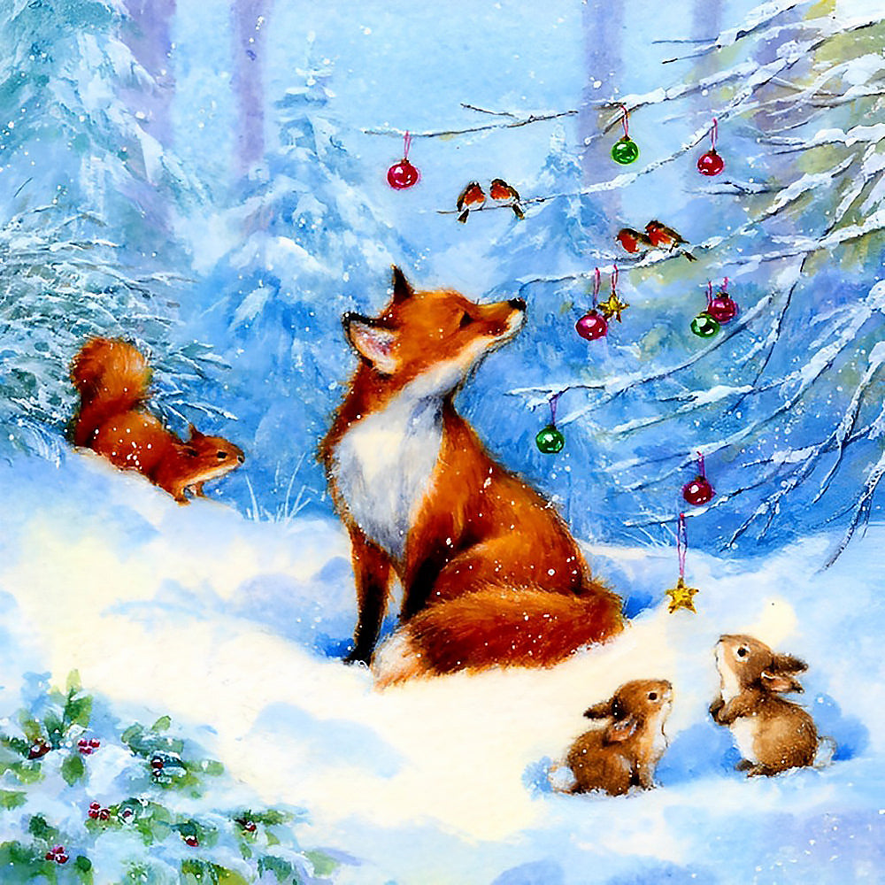 Fox in a winter wonderland cross stitch kit for beginners