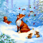 Fox in a winter wonderland cross stitch kit for beginners