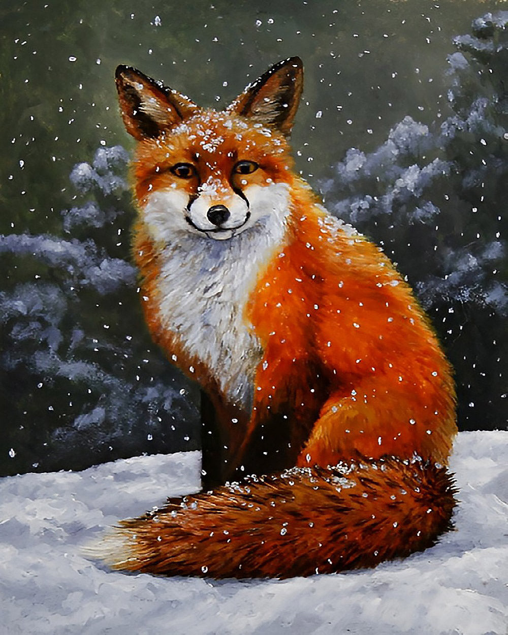 Fox in the snow cross stitch kit for beginners