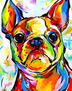 French bulldog in vibrant colours cross stitch kit for beginners