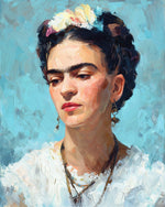 Frida kahlo oil painting style cross stitch kit for beginners