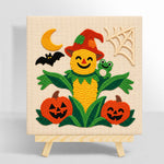 Friendly corn scarecrow punch needle kit for beginners