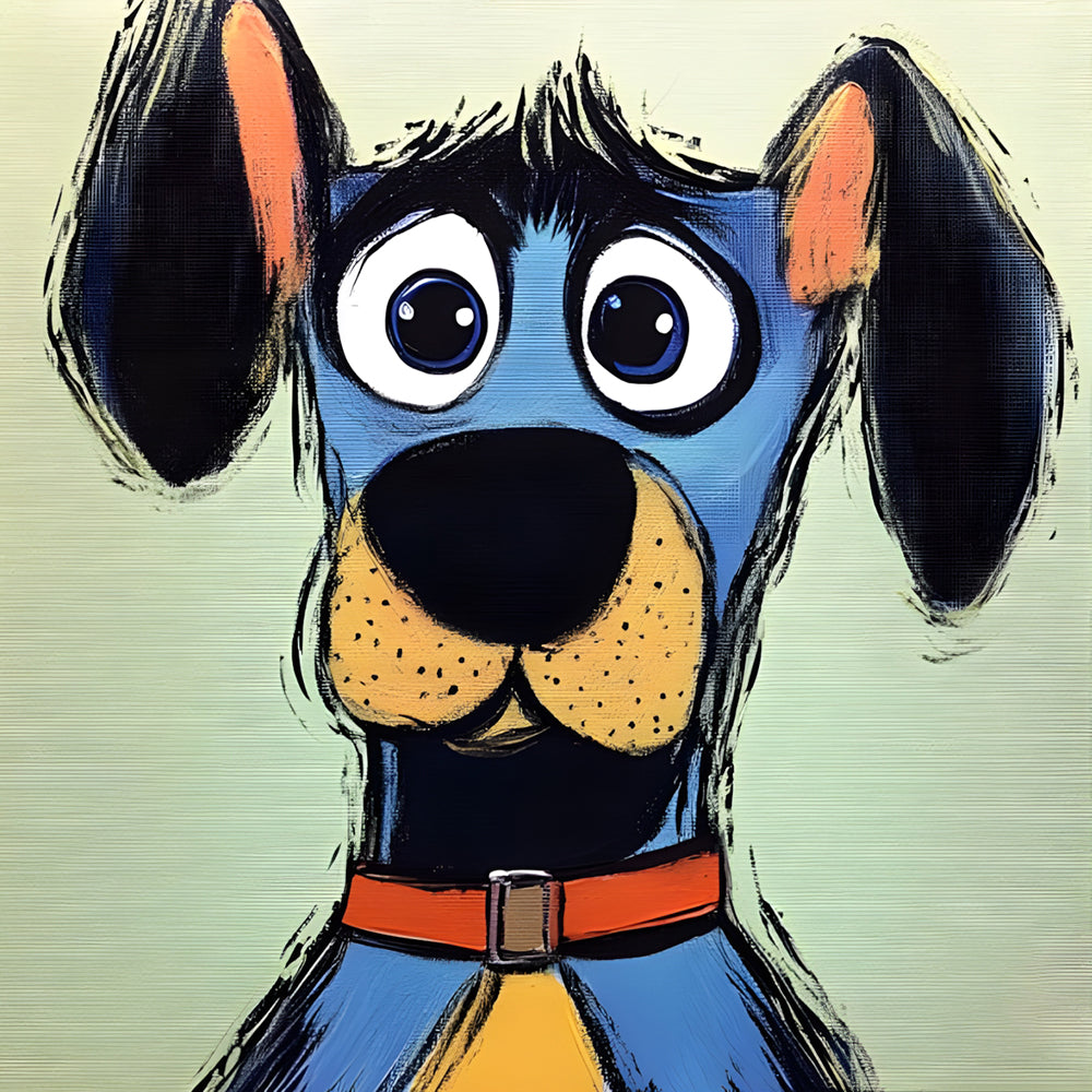 Funny cartoon blue dog cross stitch kit for beginners
