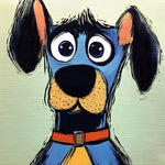 Funny cartoon blue dog cross stitch kit for beginners