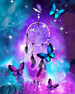 Galaxy dreamcatcher with butterflies cross stitch kit for beginners
