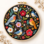 Garden birds and blossoms embroidery kit