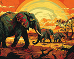Geometric art deco elephant cross stitch kit for beginners