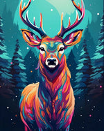 Geometric colourful stag cross stitch kit for beginners