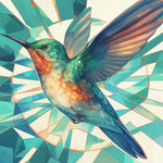 Geometric hummingbird in flight cross stitch kit for beginners