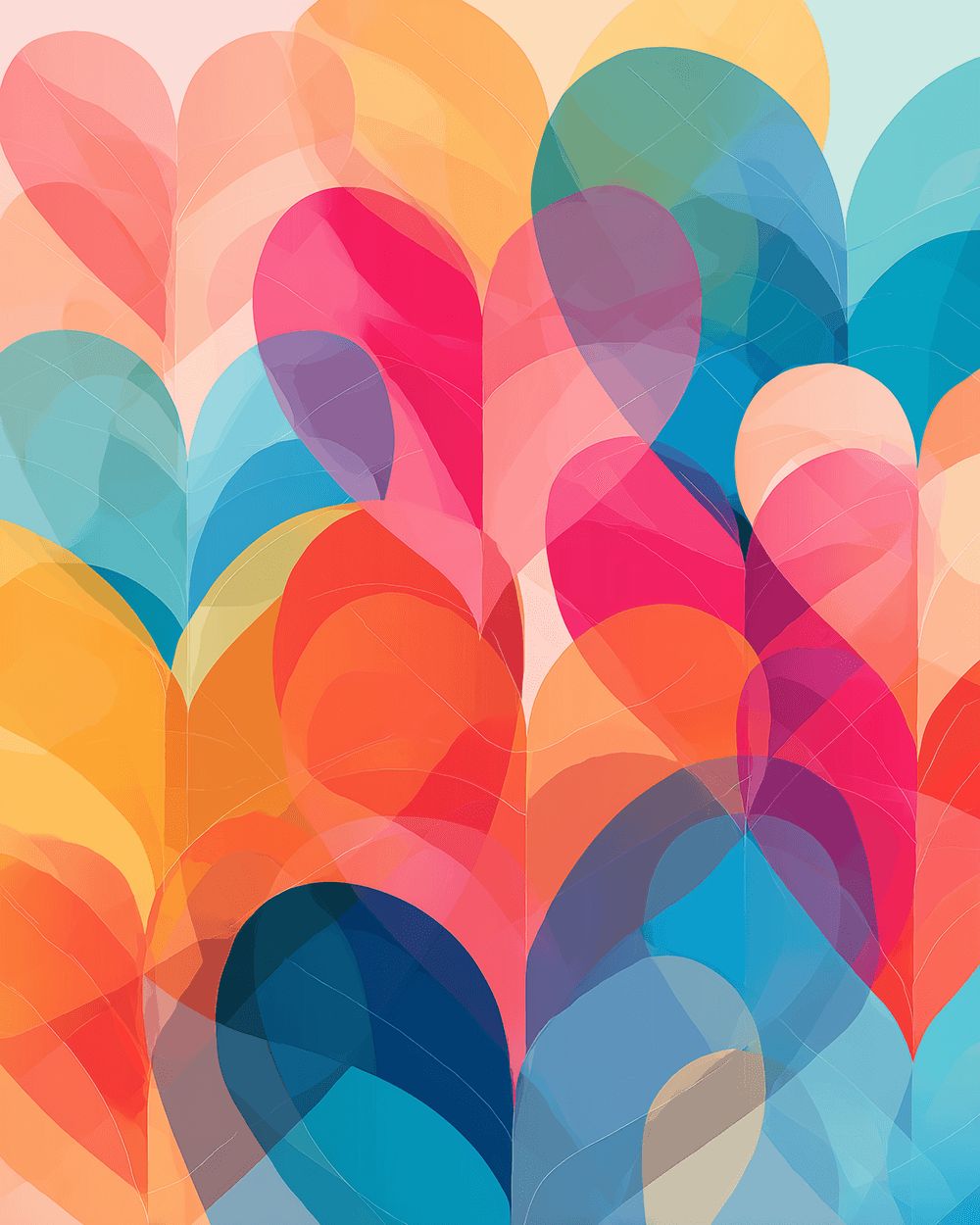 Geometric pastel hearts cross stitch kit for beginners