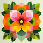 Geometric petals and leaves cross stitch kit for beginners
