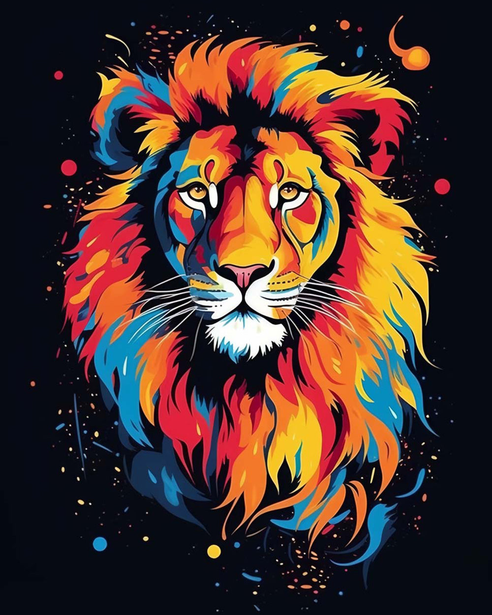 Geometric pop art lion cross stitch kit for beginners