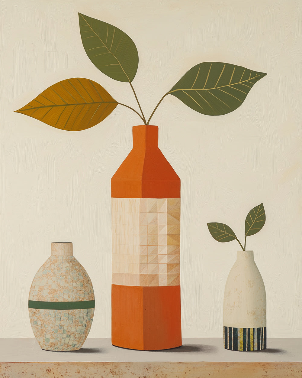 Geometric still life vases cross stitch kit for beginners
