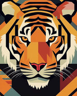 Geometric tiger head cross stitch kit for beginners