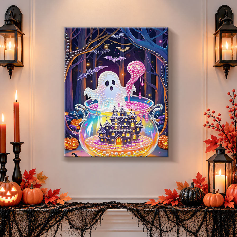 Pearl Diamond Painting Kit - Ghost in Magic Cauldron