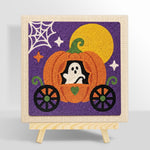 Ghost inside pumpkin carriage punch needle kit for beginners