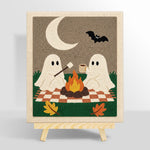Ghosts toasting marshmallows punch needle kit for beginners