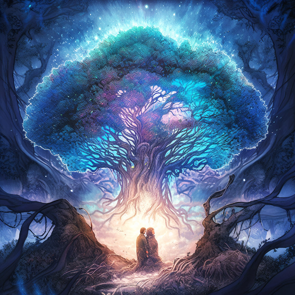 Giant glowing tree of life cross stitch kit for beginners