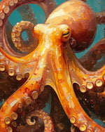 Giant octopus close-up paint by numbers kit for beginners