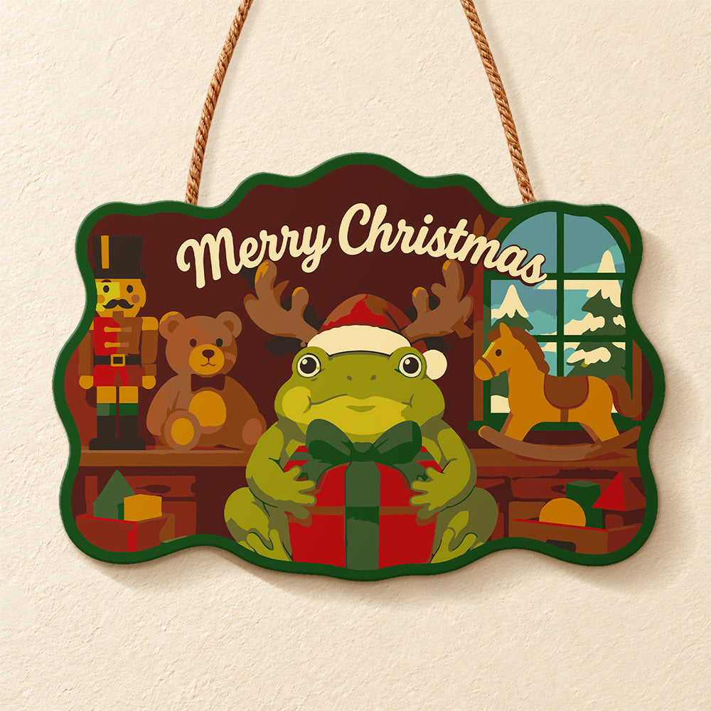 Gift frog toy room paint by numbers door hanger finished design