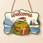 Gift frog welcome paint by numbers door hanger finished design