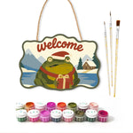 Gift frog welcome paint by numbers door hanger with paints and brushes