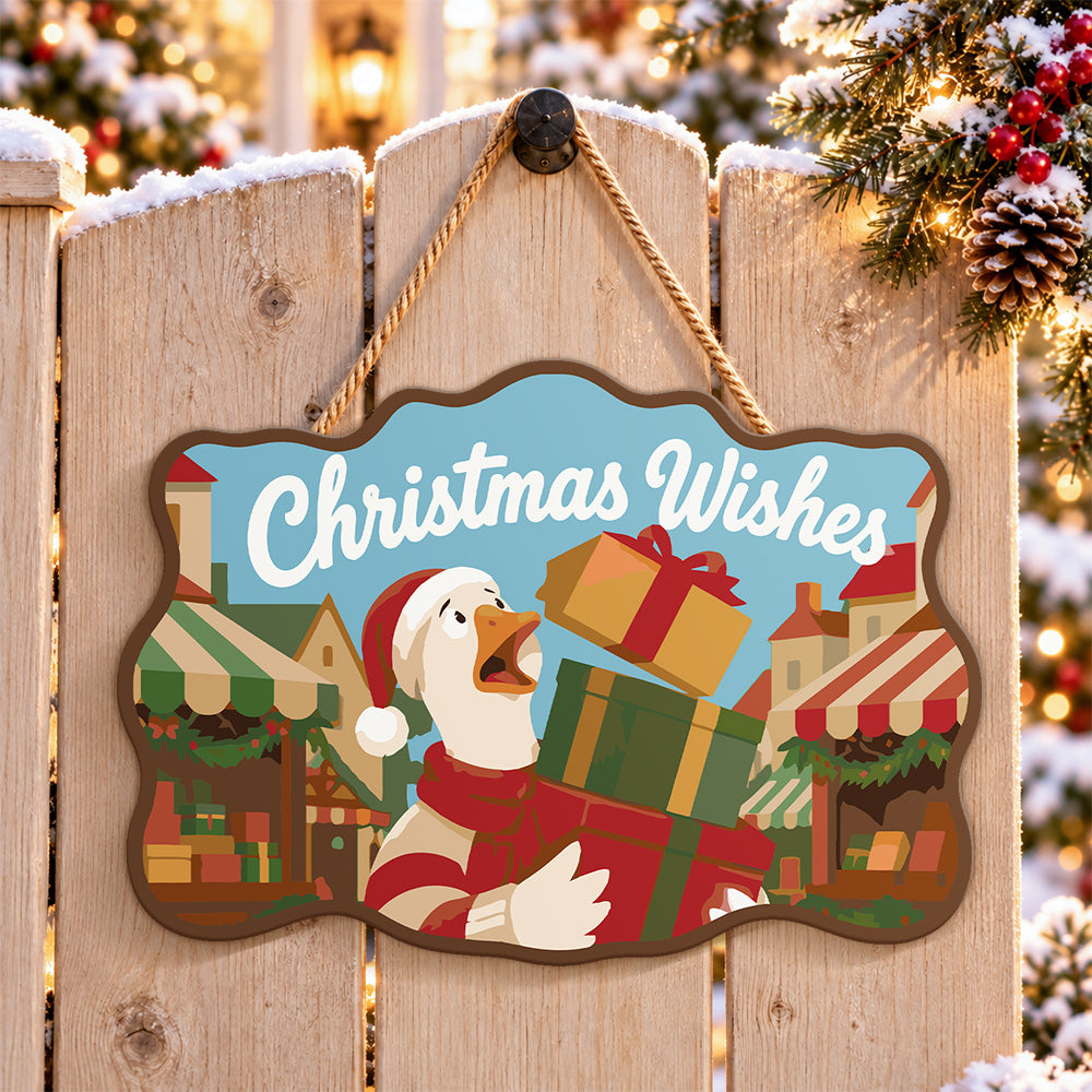 Gift stack celebration paint by numbers door hanger on a garden gate