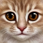 Ginger cat close-up portrait cross stitch kit for beginners