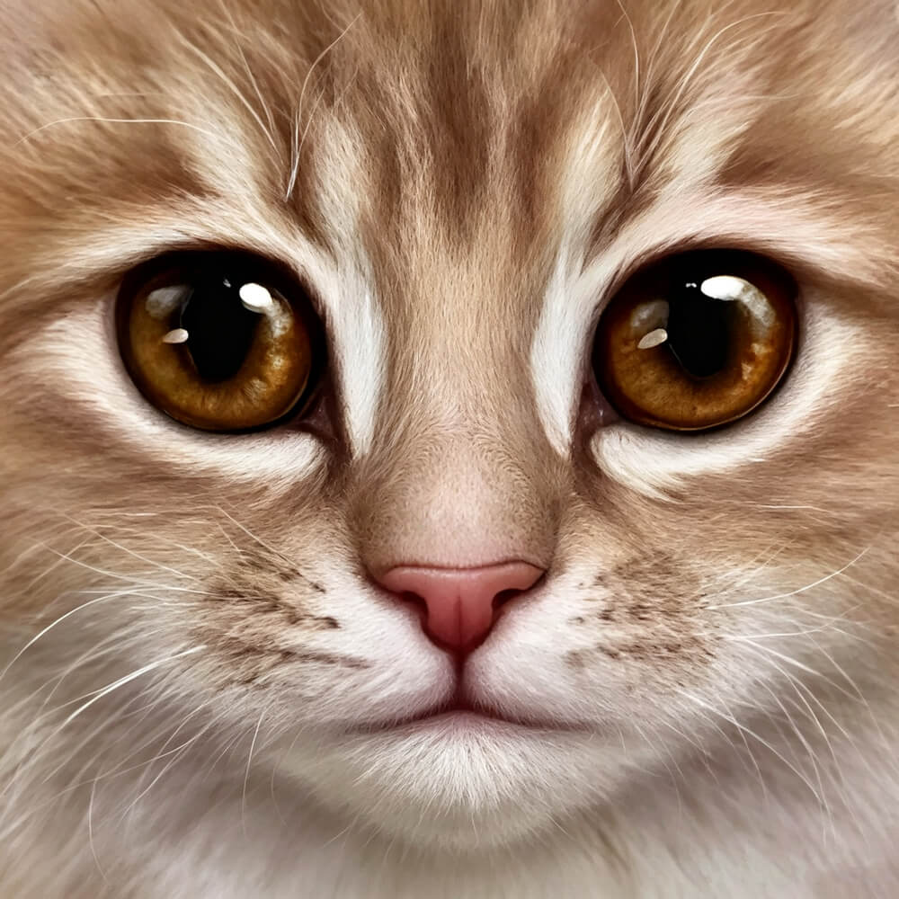 Ginger cat close-up portrait cross stitch kit for beginners