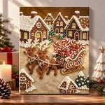 Gingerbread town sleigh ride pearl diamond painting kit for beginners